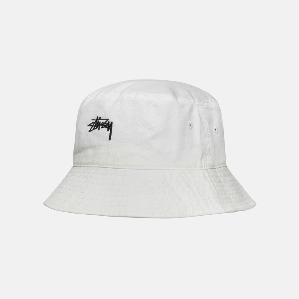 Stussy white bucket hat